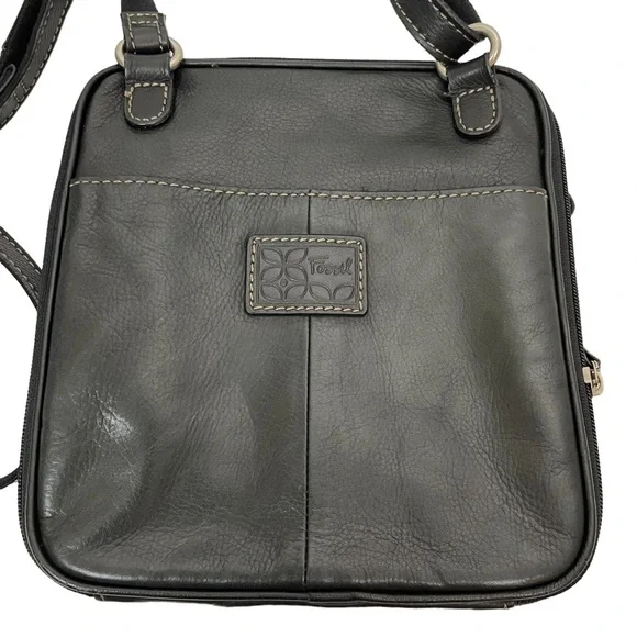 Fossil Womens ZB2840 Black Leather Flap Front Wallet Crossbody Bag - Picture 2 of 13